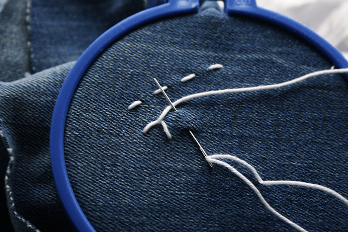 Basic embroidery stitches: blanket stitch
