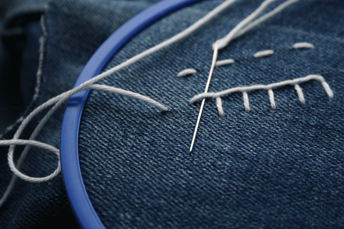 Basic embroidery stitches: blanket stitch