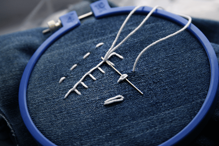 Basic embroidery stitches: Chain stitch
