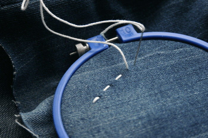 Basic embroidery stitches: running stitch