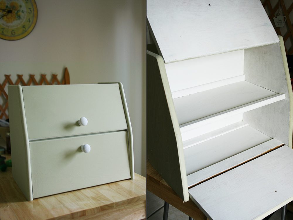 Bread bin before and after Annie Sloan Chalk Paint® | Crafting Fingers