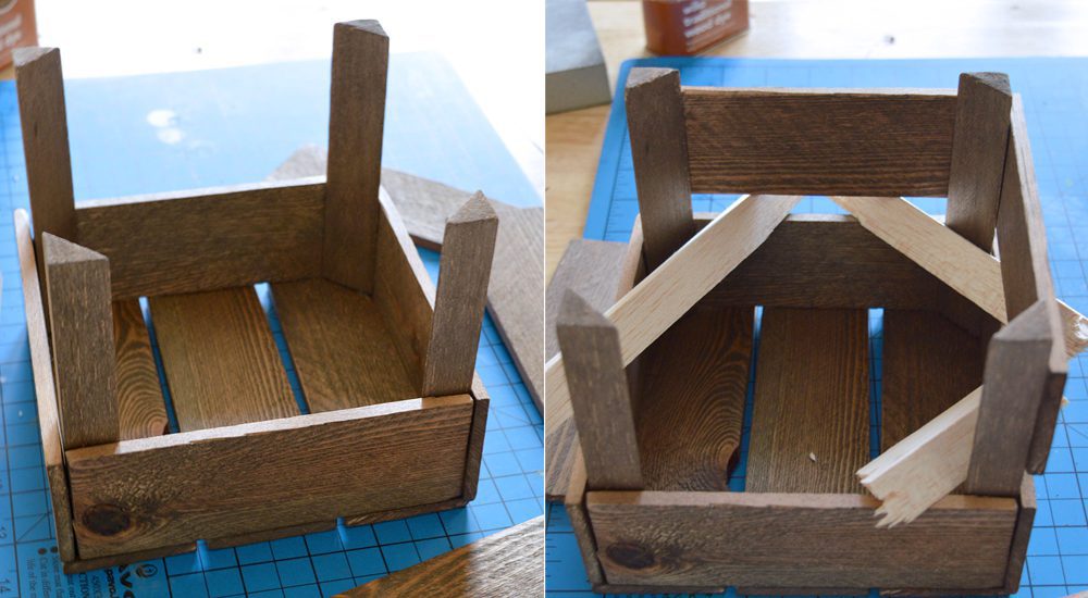 How to make an aged miniature fruit crate from scratch | Crafting Fingers