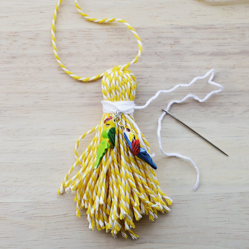 How to add charms to a tassel | craftingfingers.co.uk
