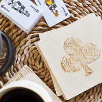 DIY Card Suits Woodburned Sketch Coasters