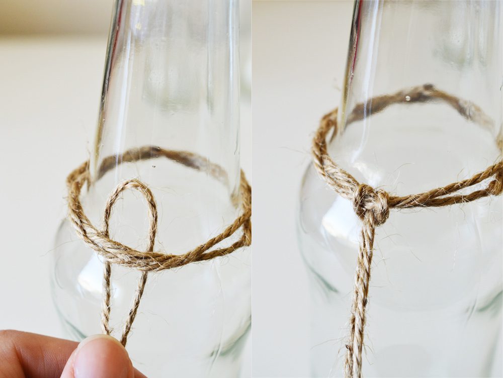 Knotted macrame bottle vases #DIY #macrame 