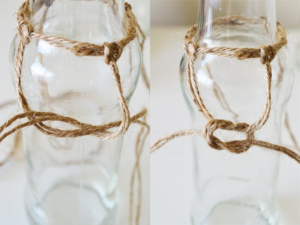 Knotted macrame bottle vases #DIY #macrame 