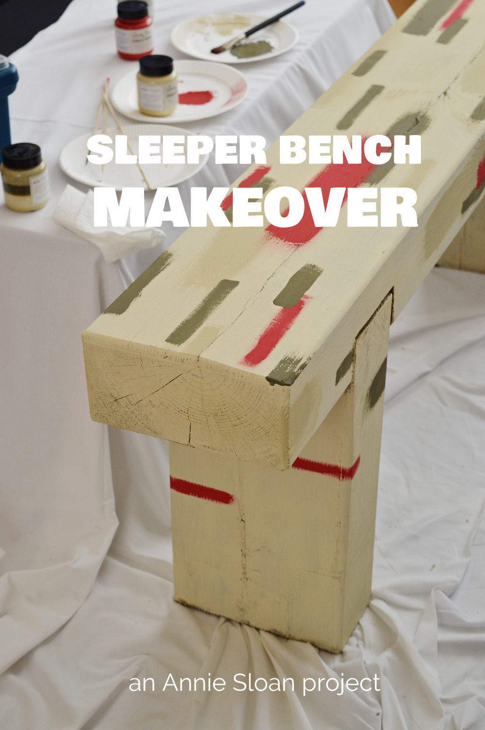 Annie Sloan sleeper bench makeover